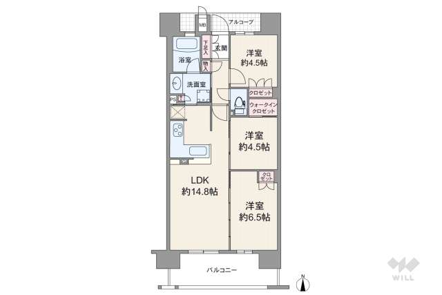 パークナード・レーベン茨木さわらぎ:間取り図面
