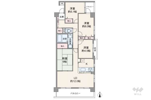 宝マンション楠第2:間取り図面
