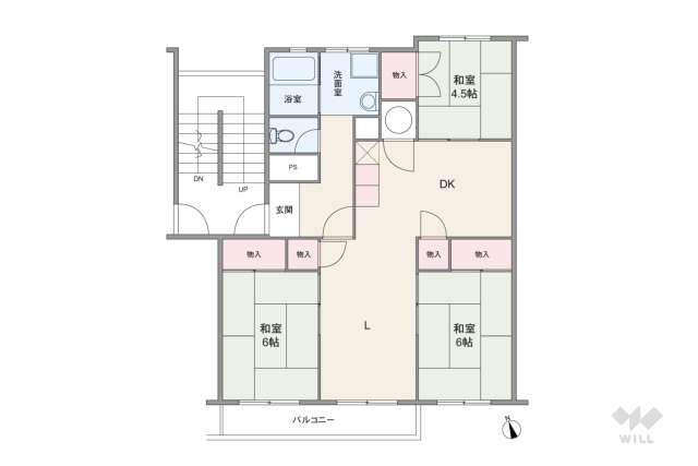 三日月住宅3号棟:間取り図面