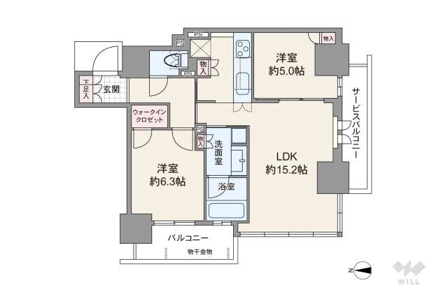 ブランズタワー・ウェリス心斎橋NORTH:間取り図面
