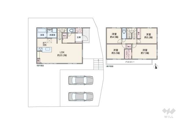 宝塚市花屋敷つつじガ丘 一戸建て:間取り図面