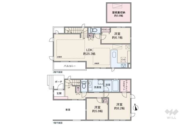 世田谷区奥沢8丁目 一戸建て:間取り図面