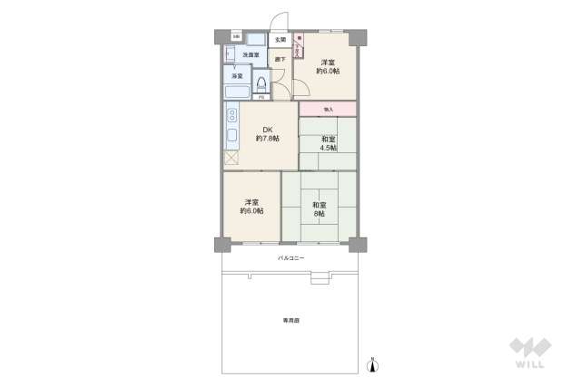 宝高畑ハイツ:間取り図面