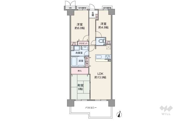 ラ・ビスタ宝塚エスティオ2番館:間取り図面