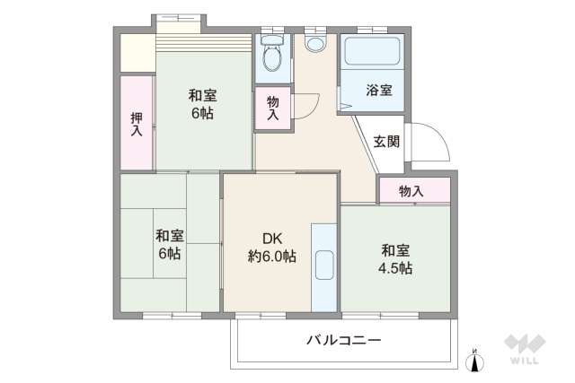 杭瀬第一団地3号棟:間取り図面