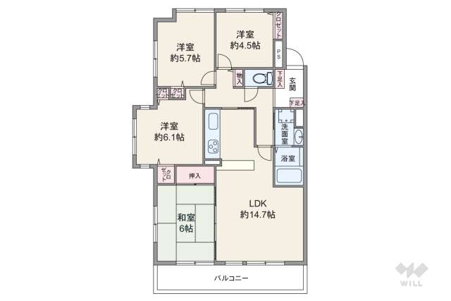 オーガスタコート宝塚:間取り図面
