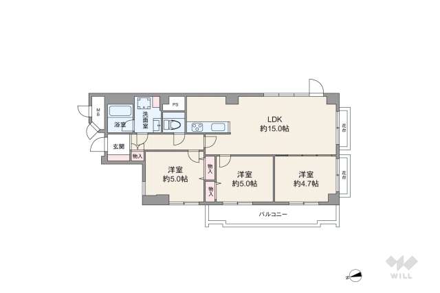 三井馬事公苑南ハイツ:間取り図面