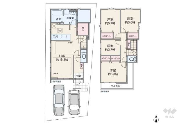 宝塚市鹿塩2丁目 一戸建て:間取り図面