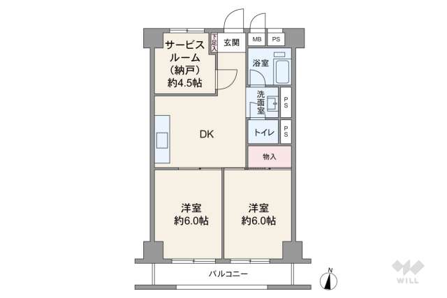 烏山コーポビアネーズ:間取り図面