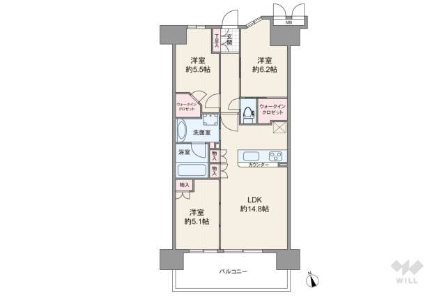 リビオ尼崎STATION CITY:間取り図面