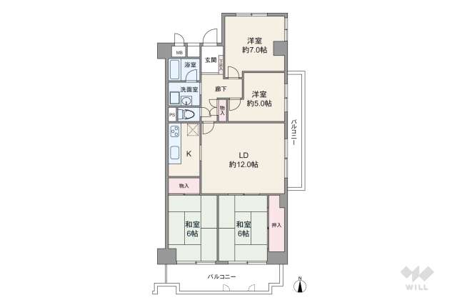 サンハイツ逆瀬川:間取り図面