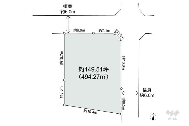 名古屋市守山区大字上志段味字上島 土地:間取り図面