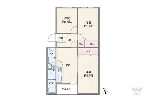 東園田団地5号棟:間取り図面