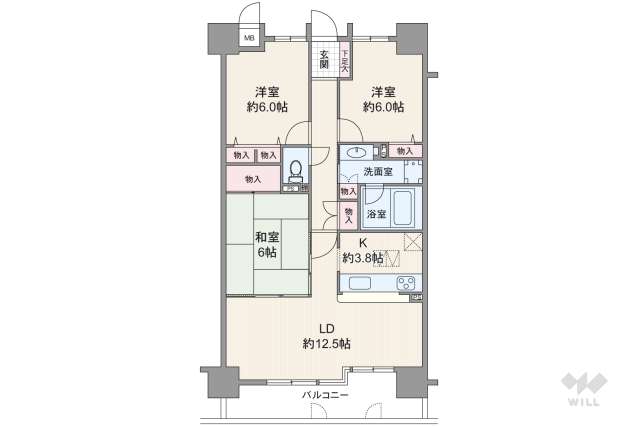 ネオステージ妙音通南:間取り図面