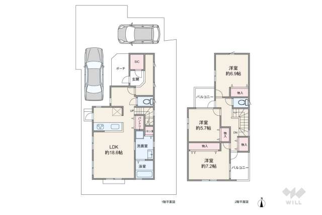 宝塚市山本西1丁目 一戸建て:間取り図面