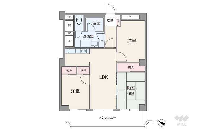 シーアイマンション駒場Ｂ号棟:間取り図面