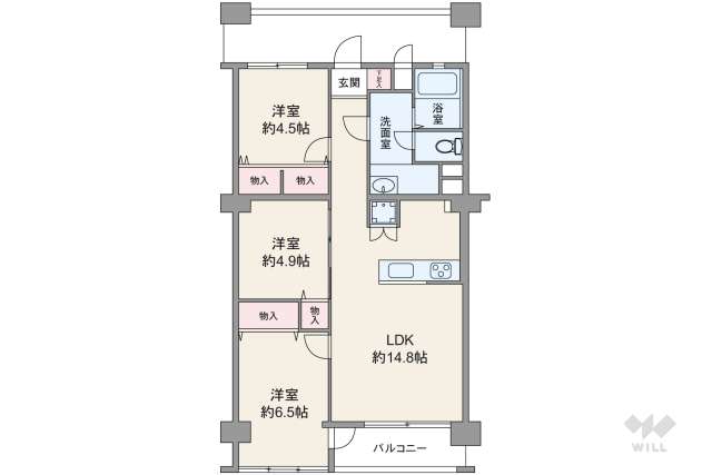 上社北住宅1号棟:間取り図面