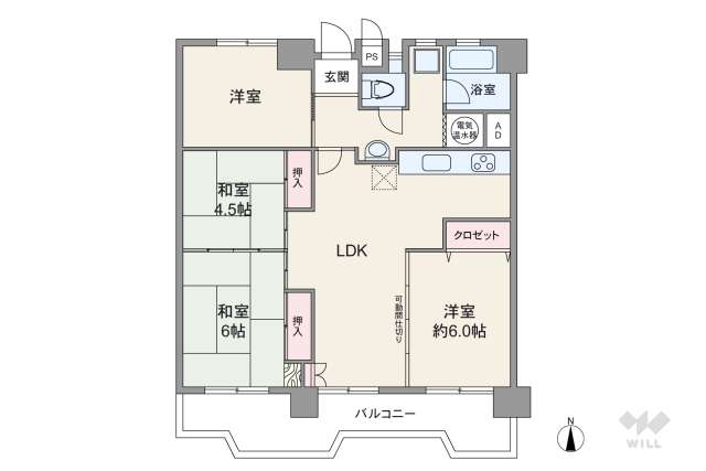 四軒家住宅:間取り図面
