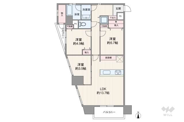 ユニーブル新宿西:間取り図面