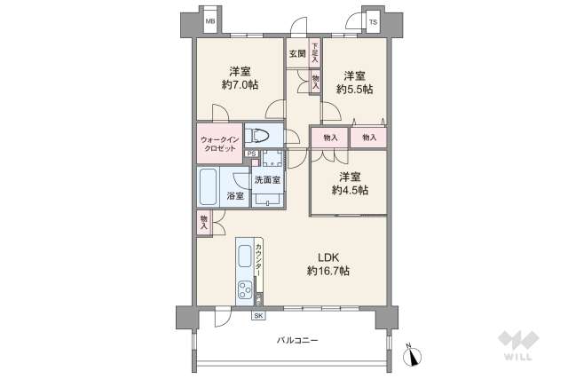 ファミリアーレ徳重ヒルズ:間取り図面