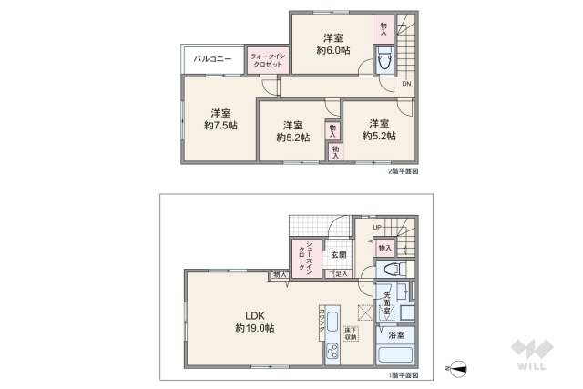 尼崎市東園田町3丁目 一戸建て:間取り図面