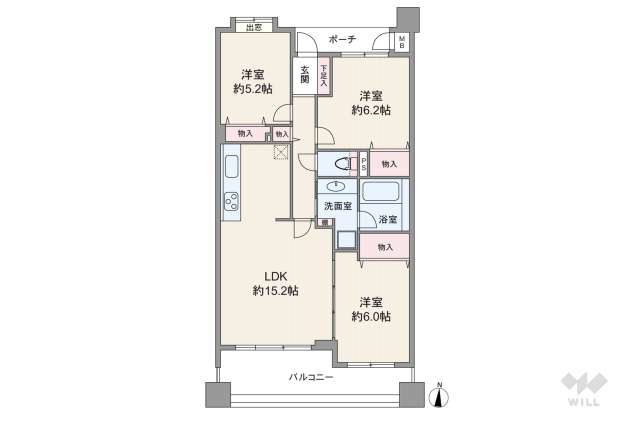 セザール仲池上:間取り図面