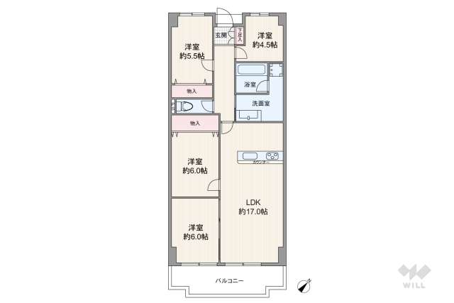 朝日プラザ千里北Ａ棟:間取り図面