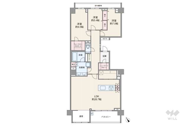 ライオンズマンション弦巻グランフォート:間取り図面
