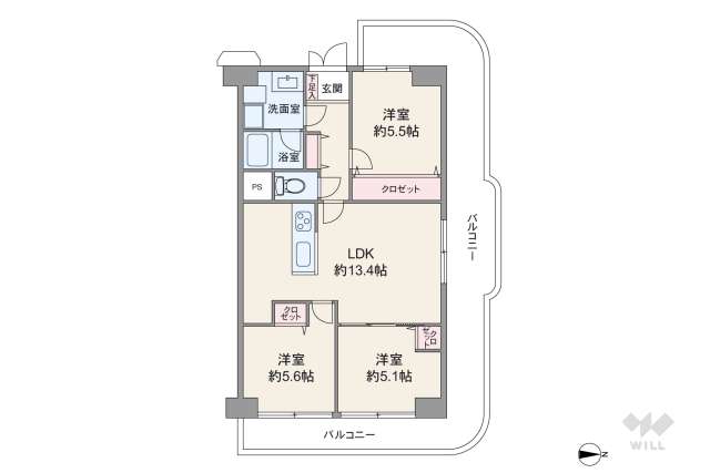 パレス南塚口二号棟:間取り図面