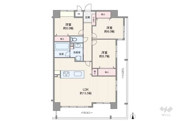 エスリード雲雀丘花屋敷:間取り図面