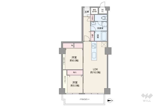 パレロワイヤル順慶町:間取り図面