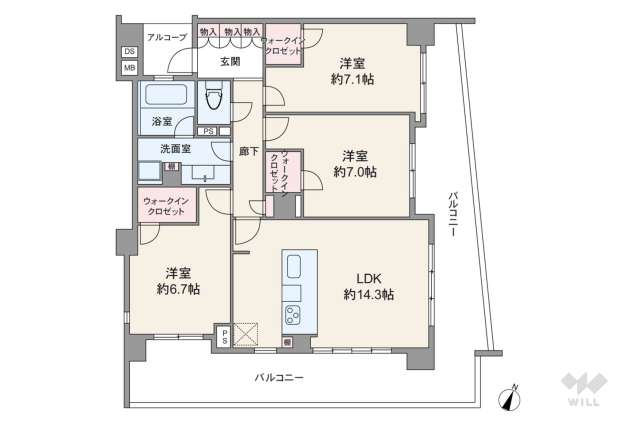 レクセルヒルズ中落合見晴坂:間取り図面