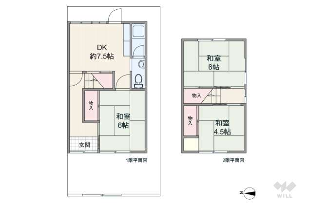 尼崎市東園田町3丁目 テラスハウス:間取り図面