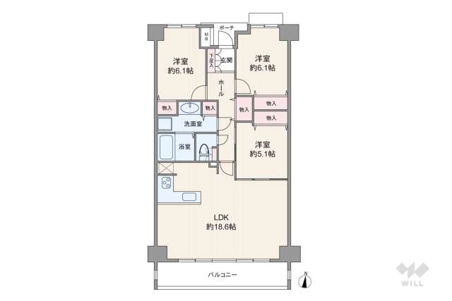 阪急逆瀬台アヴェルデ　1番館:間取り図面