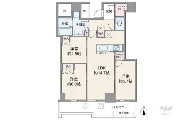シエリアタワー大阪堀江:間取り図面