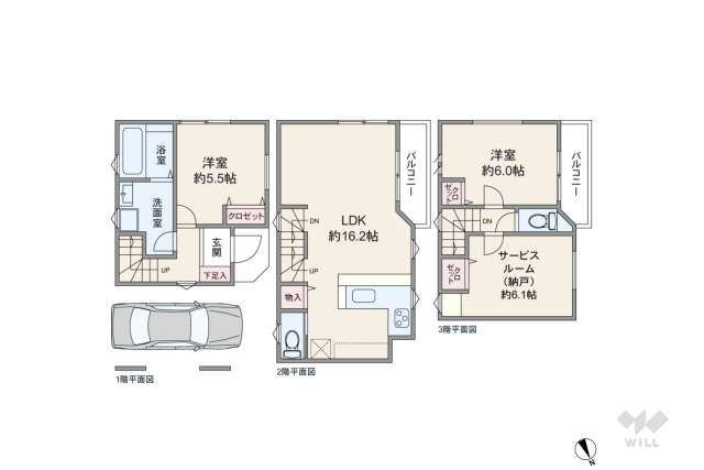 大田区東六郷3丁目 一戸建て:間取り図面