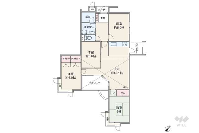パレ武庫川プルミエール2:間取り図面