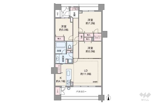 世田谷アインス美しの杜:間取り図面