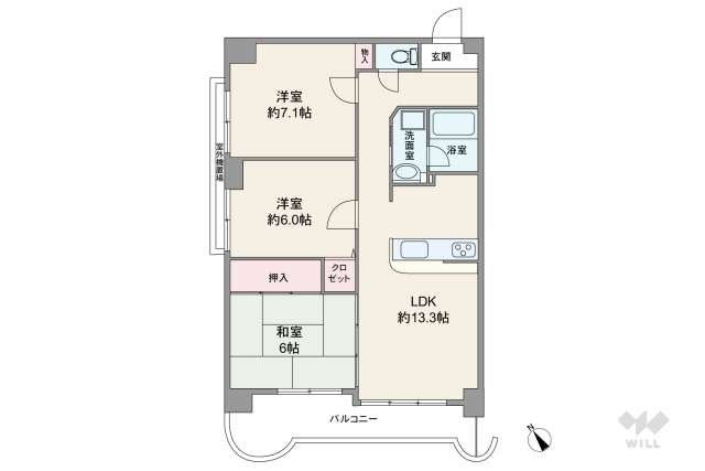 クラウンハイム尼崎昭和通:間取り図面