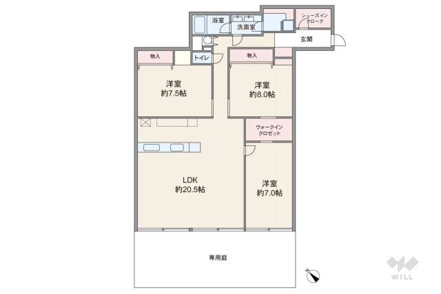 二子玉川宝ロイアルハイツ:間取り図面