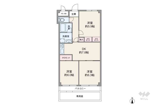 東園田ストークハイツ:間取り図面