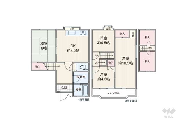 尼崎市大庄北1丁目 テラスハウス:間取り図面