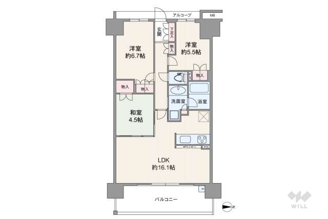 クレヴィア扇町公園:間取り図面
