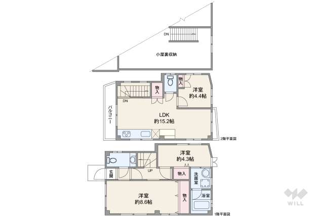 中野区江原町1丁目 一戸建て:間取り図面
