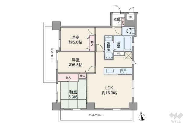 グランイーグル梅屋敷:間取り図面
