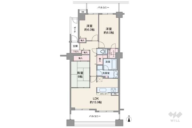 ヒルズ久が原壱番館:間取り図面