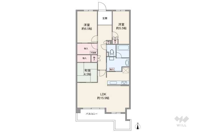 プレージアブラン東園田:間取り図面