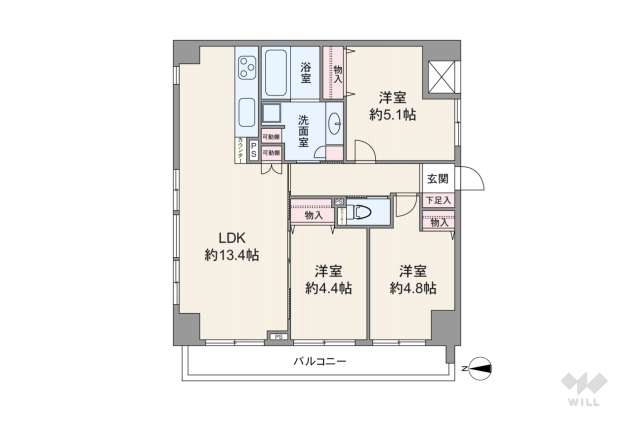 クレストコート中落合:間取り図面