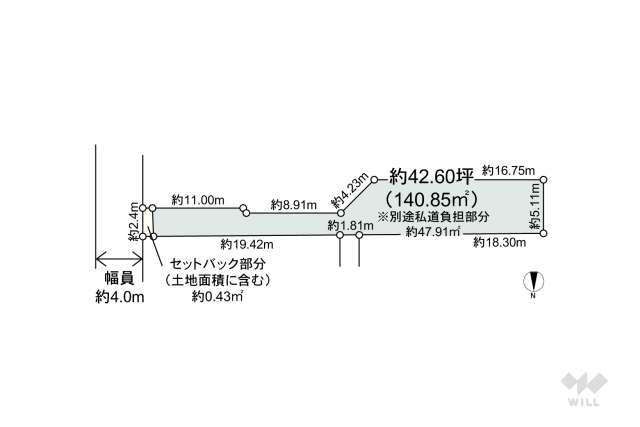 世田谷区代田2丁目 土地:間取り図面