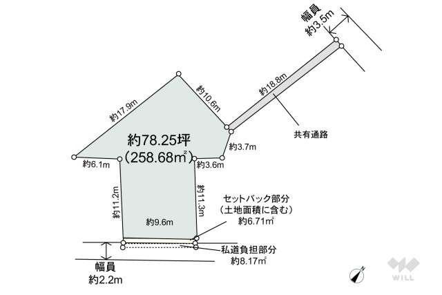 尼崎市杭瀬本町1丁目 土地:間取り図面